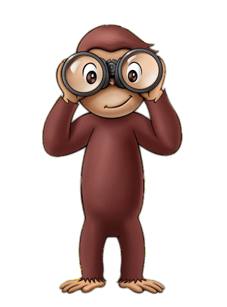 Curious George Holding Binoculars