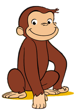 Curious George Resting on One Hand
