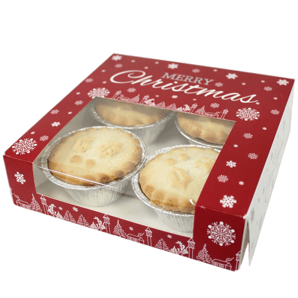 Box Of Four Mince Pies For Christmas