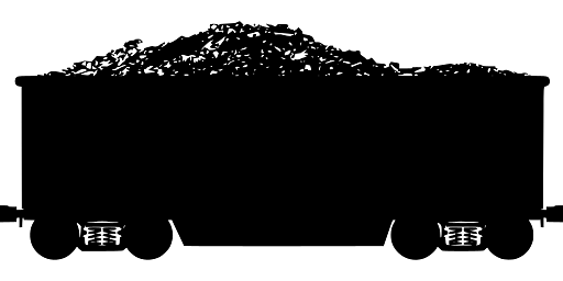 Freight Train Carriage Filled with Coal