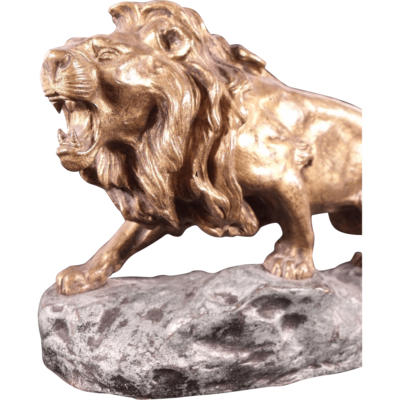 Bronze Lion on Stone