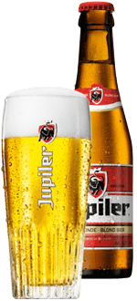 Jupiler Glass and Bottle