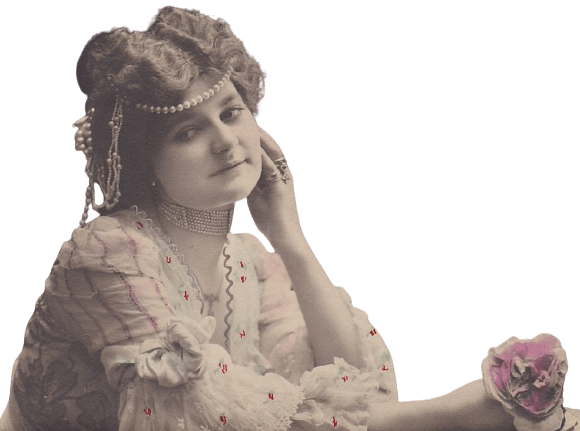 Victorian Woman, In Love, Holding A Flower