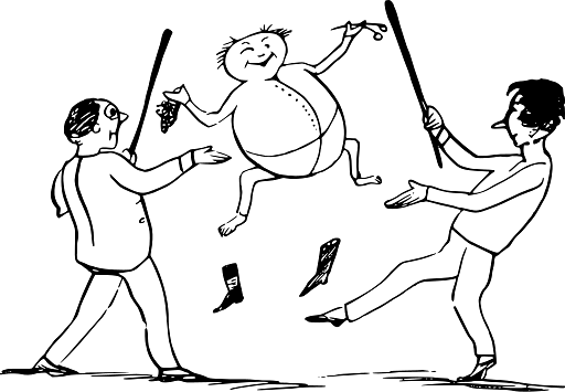 Edward Lear Drawing Beating Up Little Round Man