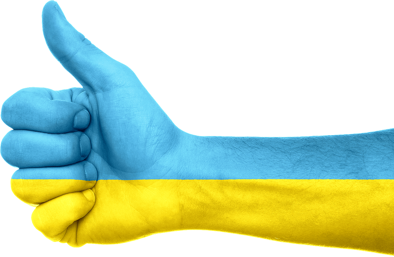 Ukrainian Flag Thumb Up Arm