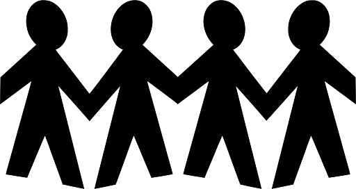 Little Cut Out Men Holding Hands