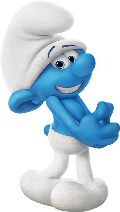 Clumsy Smurf Looking Guilty