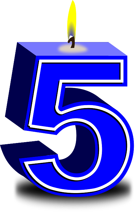 Number 5 Birthday Candle