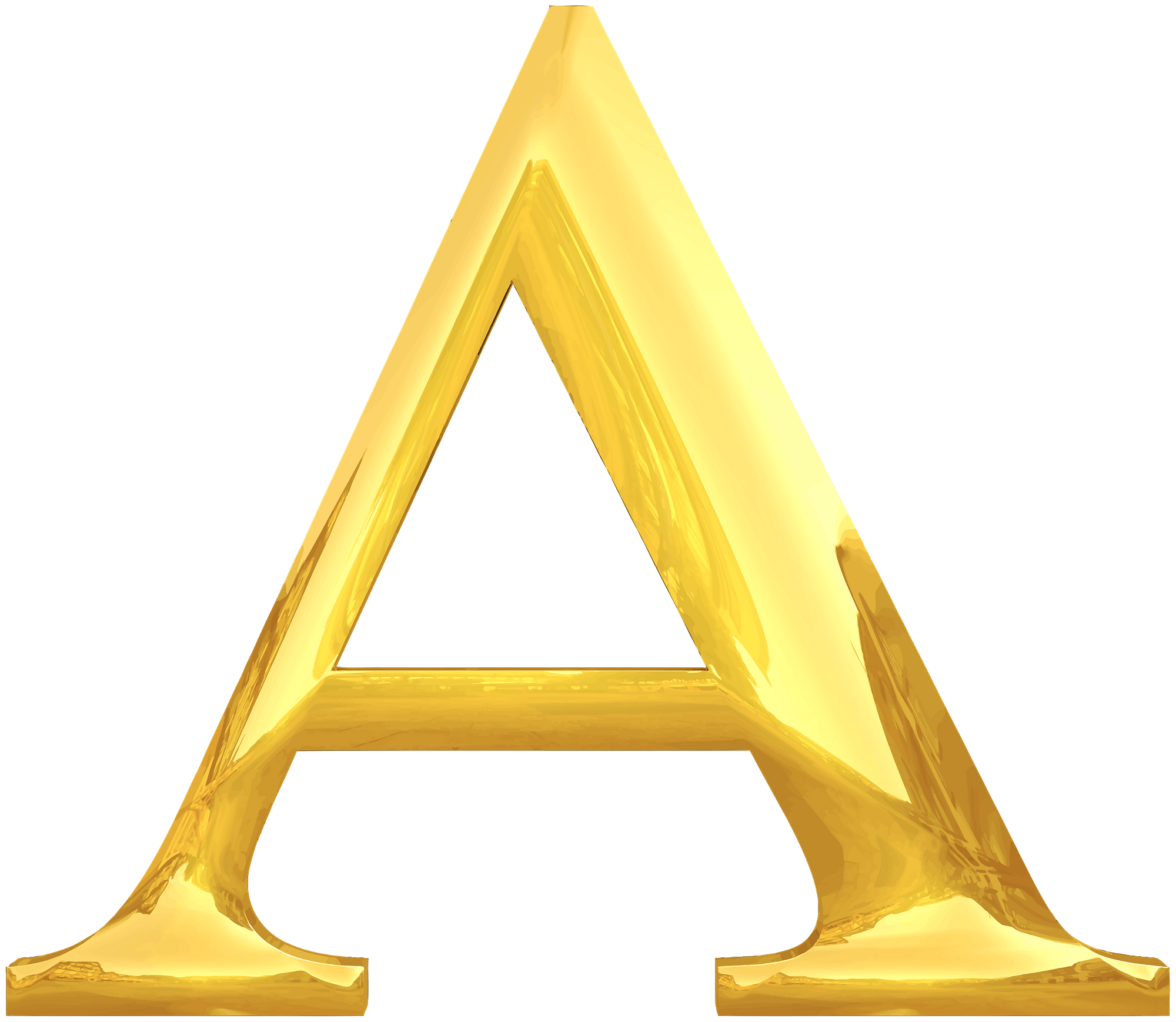 Gold Typography Letter A