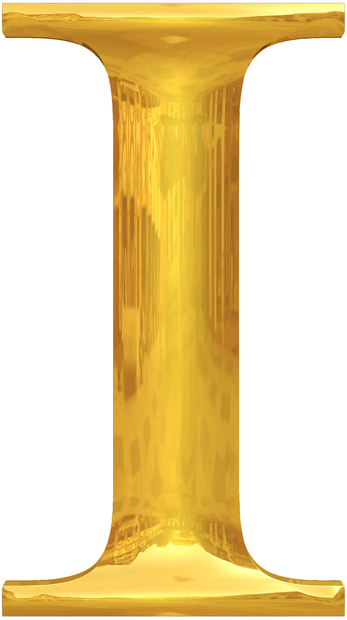 Gold Typography Letter I