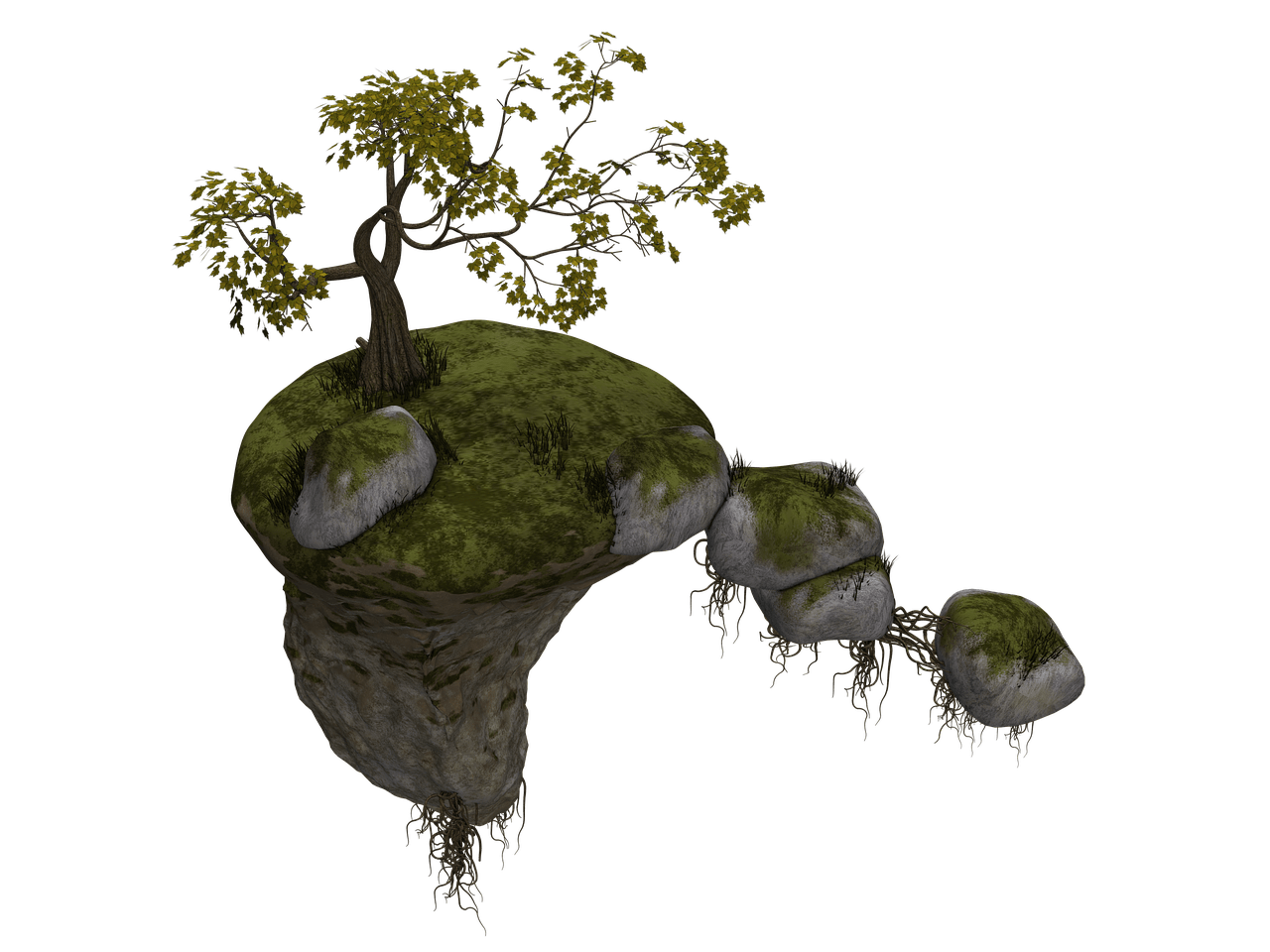 Island and Path Fantasty Flying