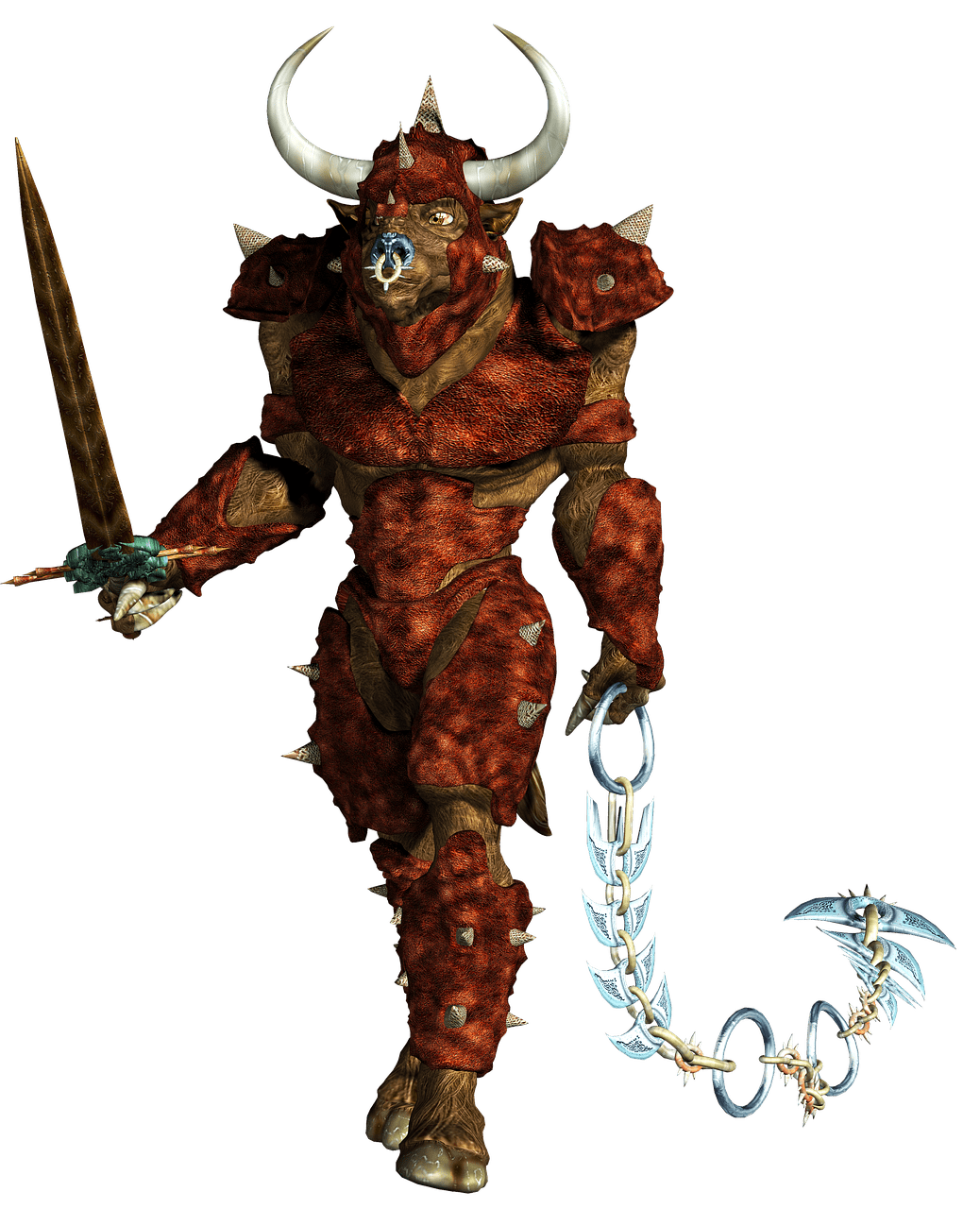 Minotaur Holding Chain