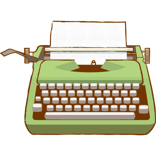 Vintage Typewriter Green Clipart