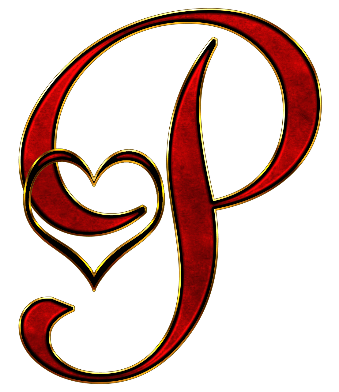 Valentine Capital Letter P