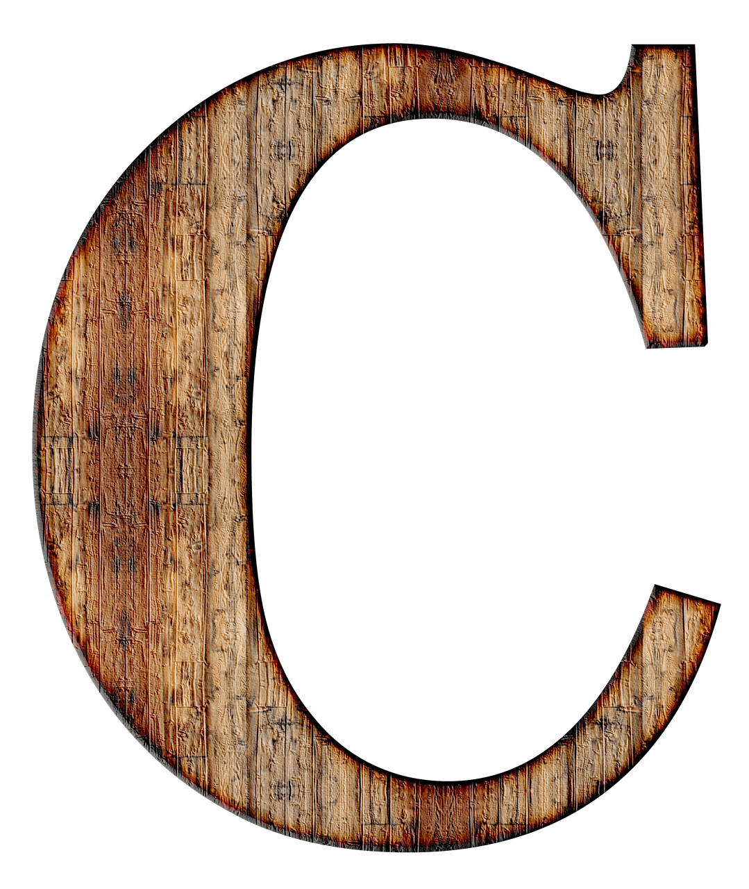 Wooden Capital Letter C