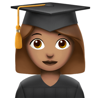 Female Graduate Student Apple Emoji