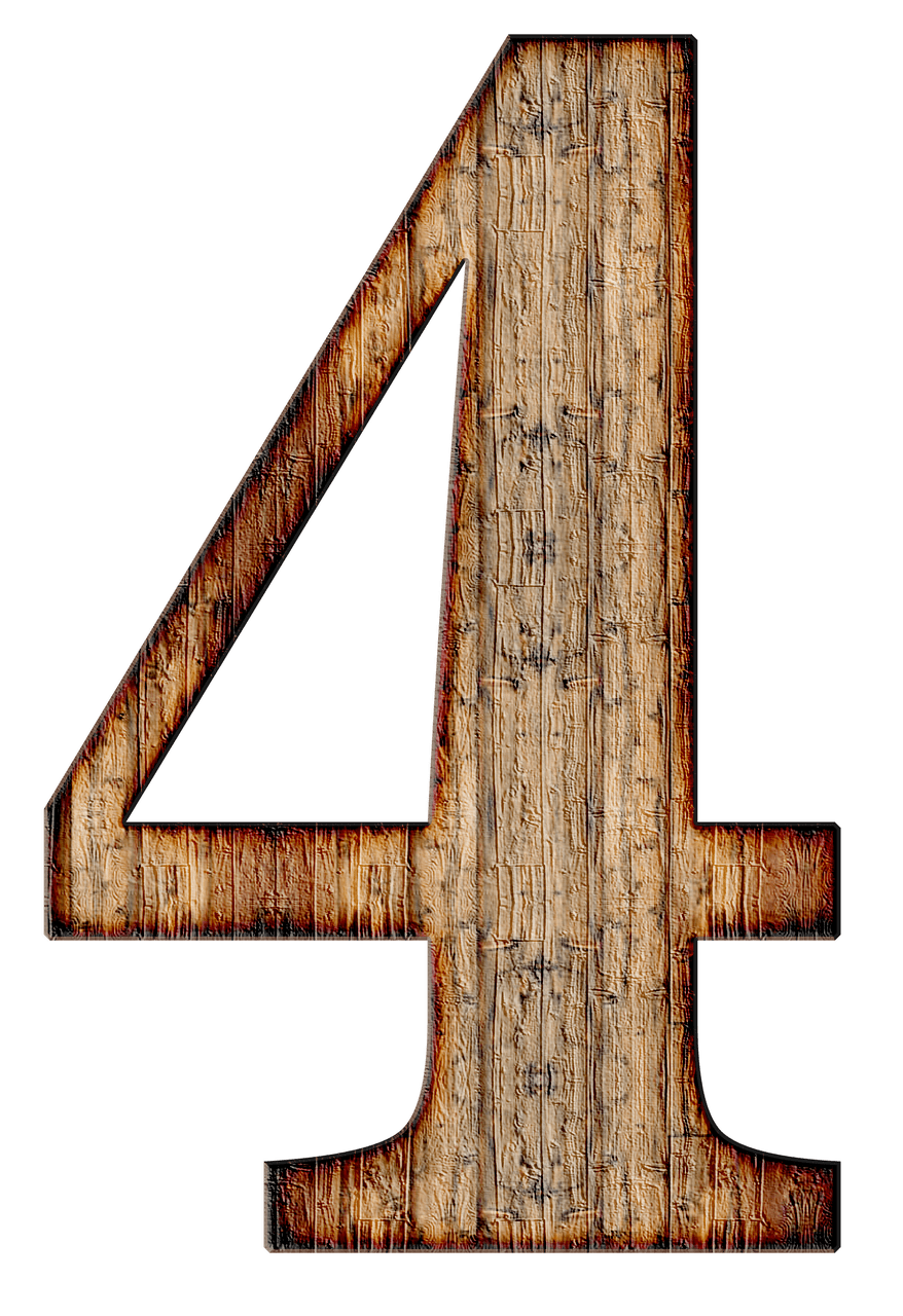 Wooden Number 4