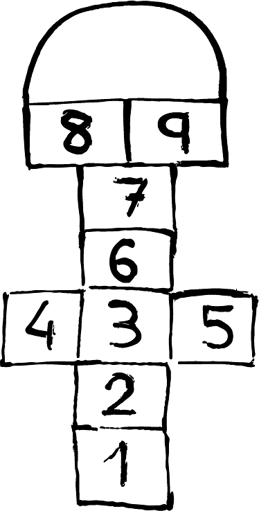 Hand drawn hopscotch