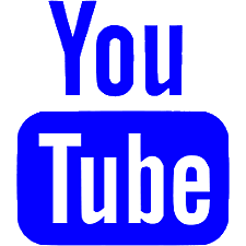 YouTube logo blue