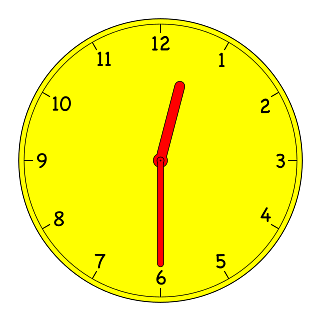 Analogue Clock 12:30