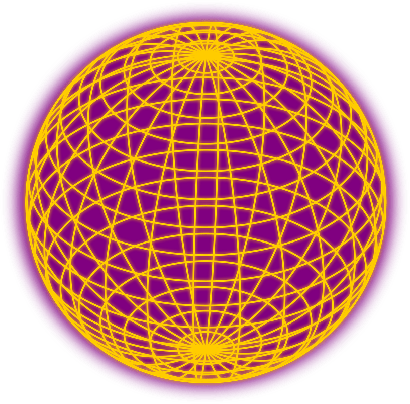 Purple and Yellow Wire Globe