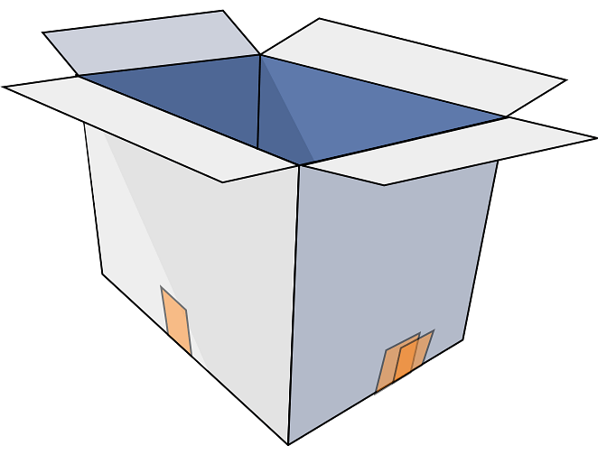 Open White Cardboard Box