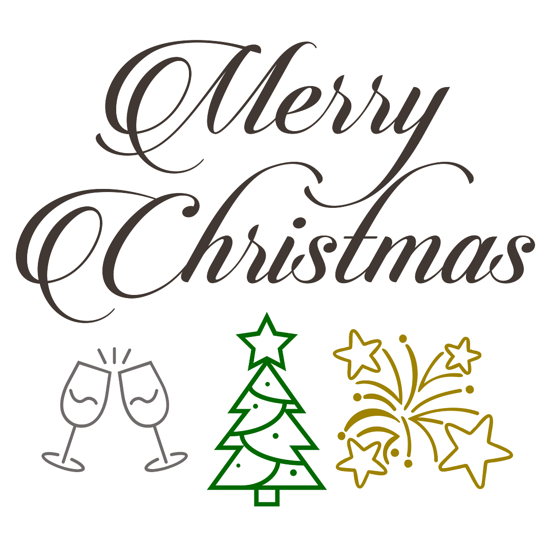 Merry Christmas Champagne Tree Fireworks