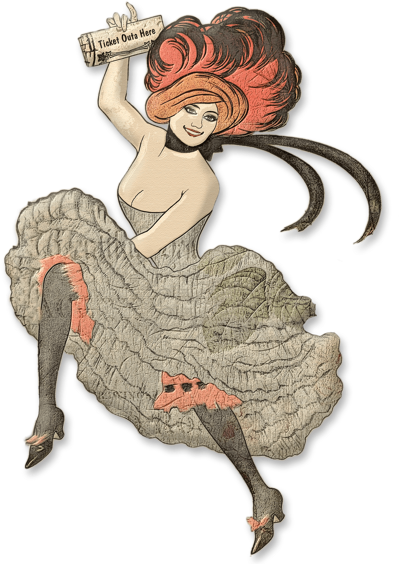 Vintage Illustration - Dancing Lady.