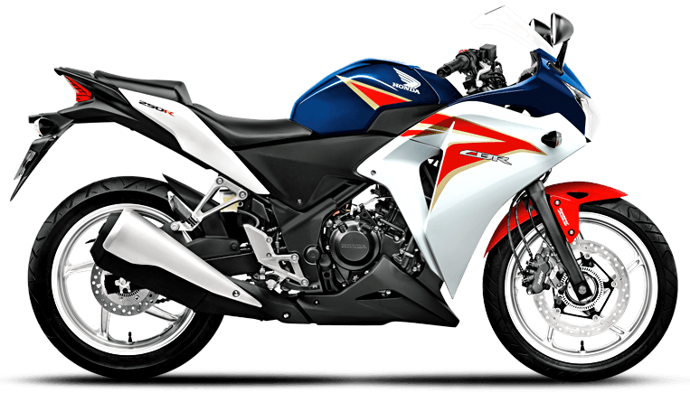 Blue White Red Honda Motorcycle