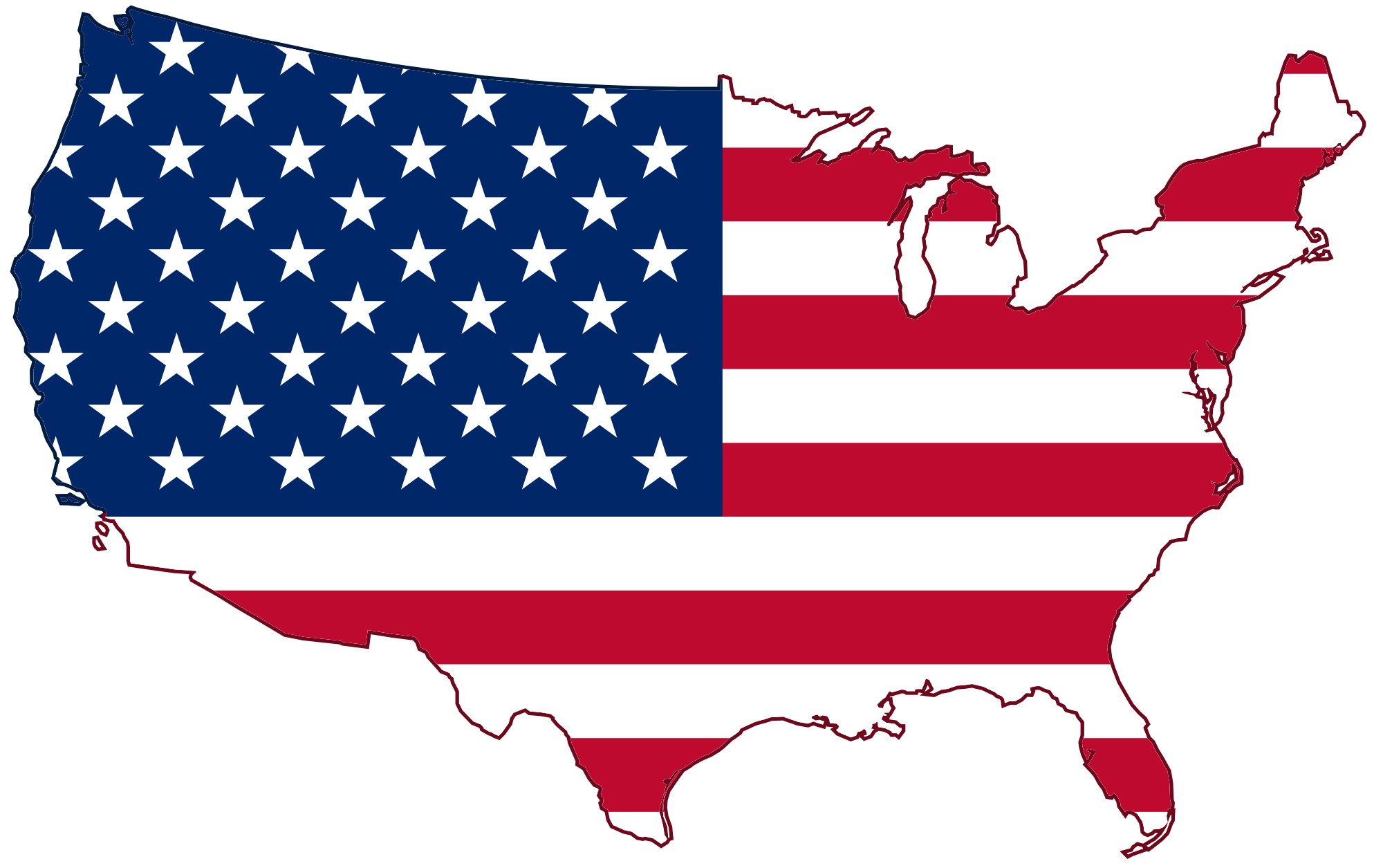 Usa Flag Map