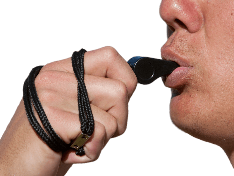 Guy Blowing Whistle