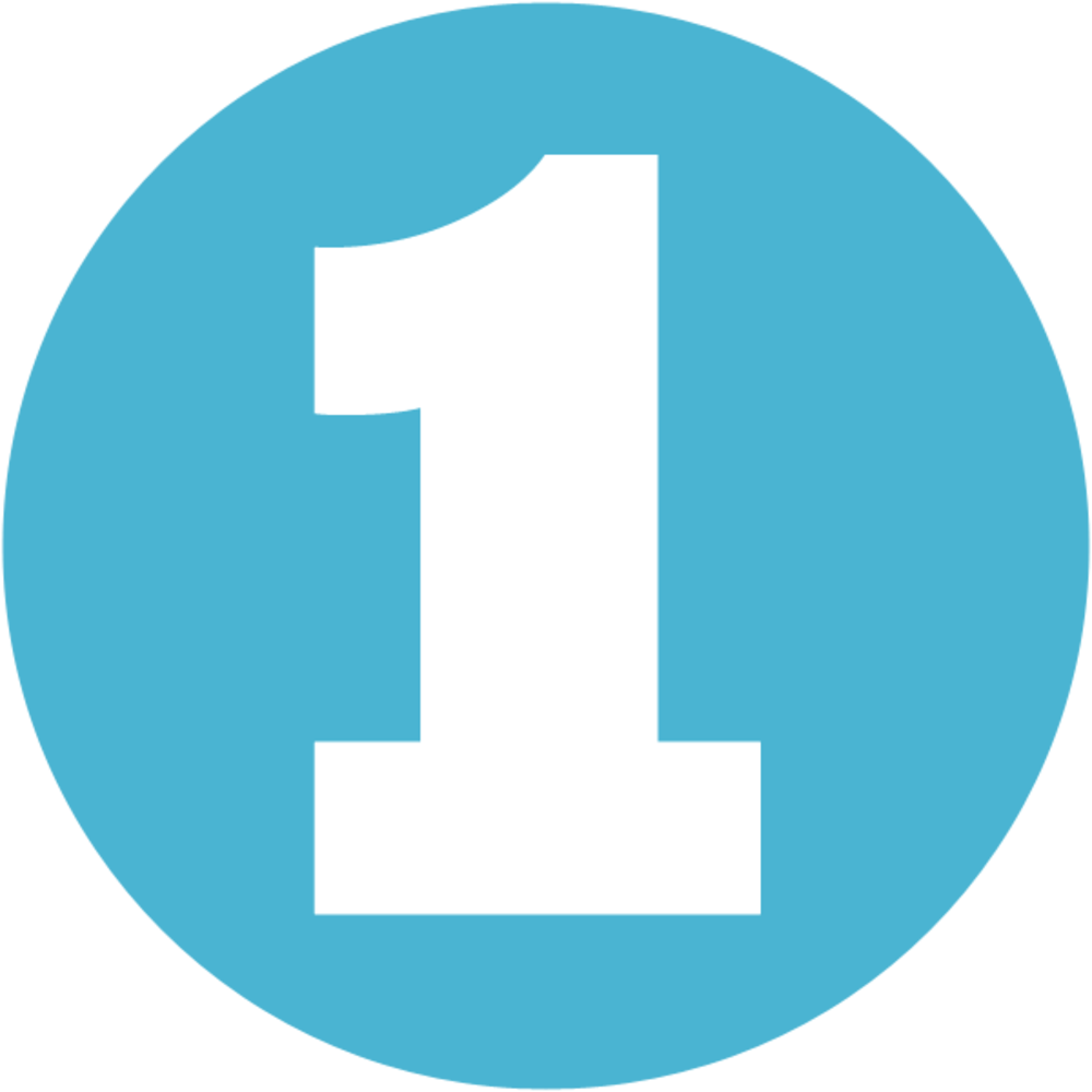 White Number 1 In Blue Circle