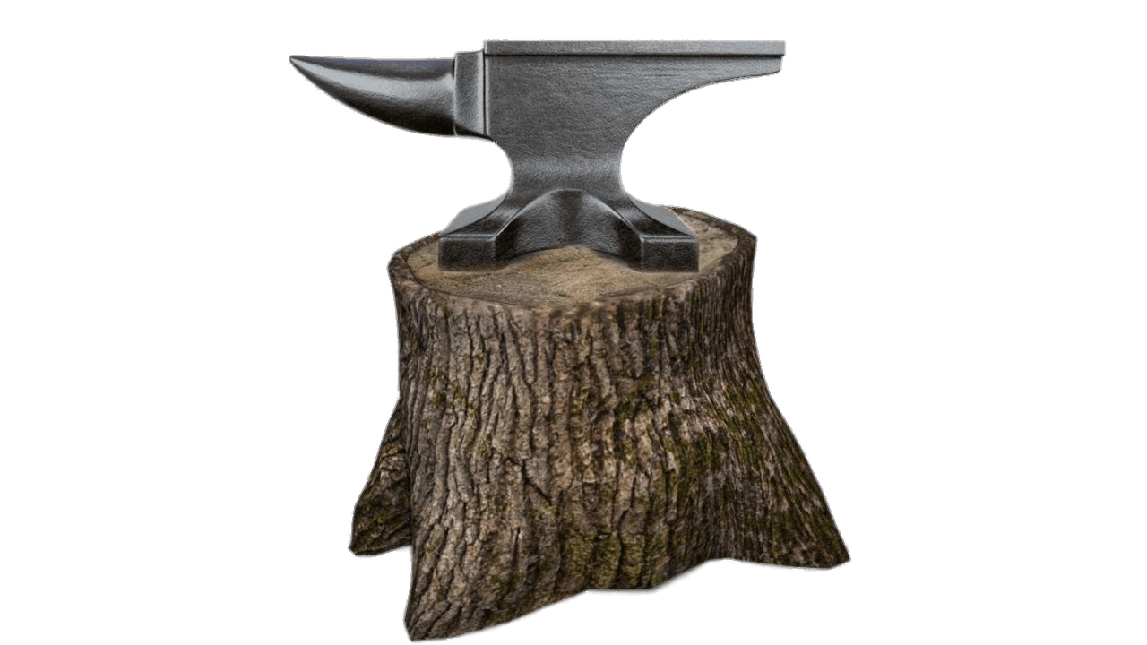 Anvil on Wood Block