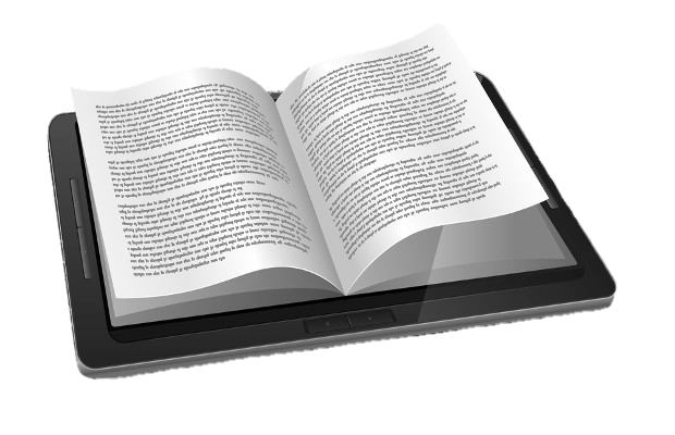 E-Book With Book Pages