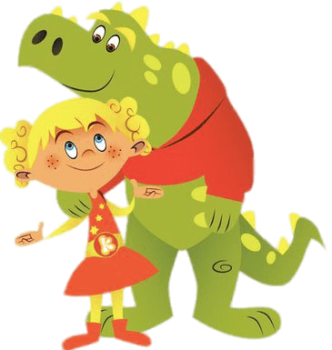 Kaatje and Kamiel the Dino Cartoon