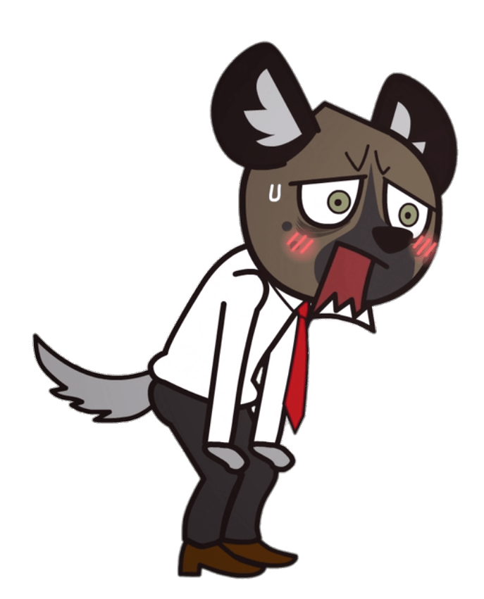 Aggretsuko Character Haida the Spotted Hyena Panting