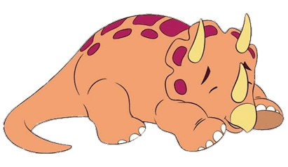 Trike the Triceratops Dinosaur Sleeping