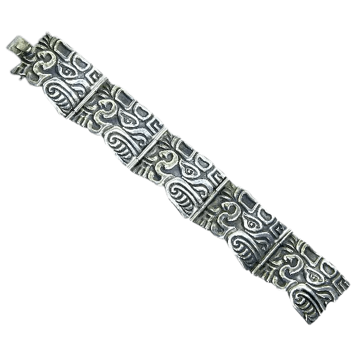 Quetzalcoatl silver bracelet