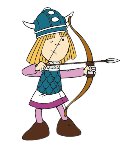 Vic the Viking Aiming Bow and Arrow