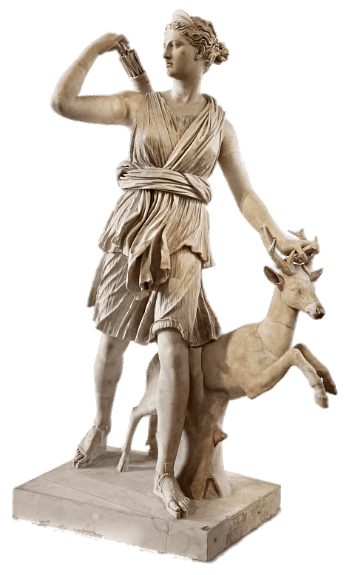 Goddess Artemis White Marble Statue