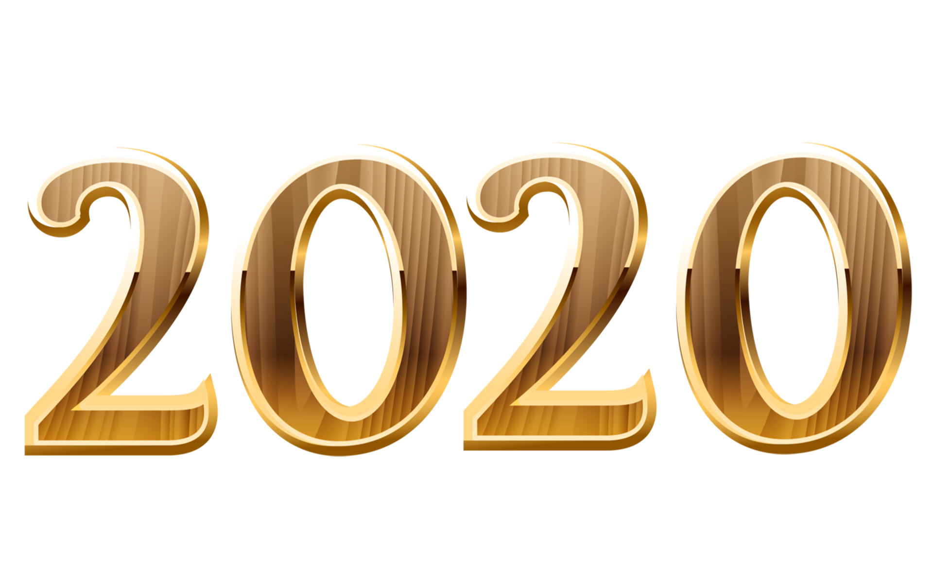 Happy New Year 2020 Golden Numbers