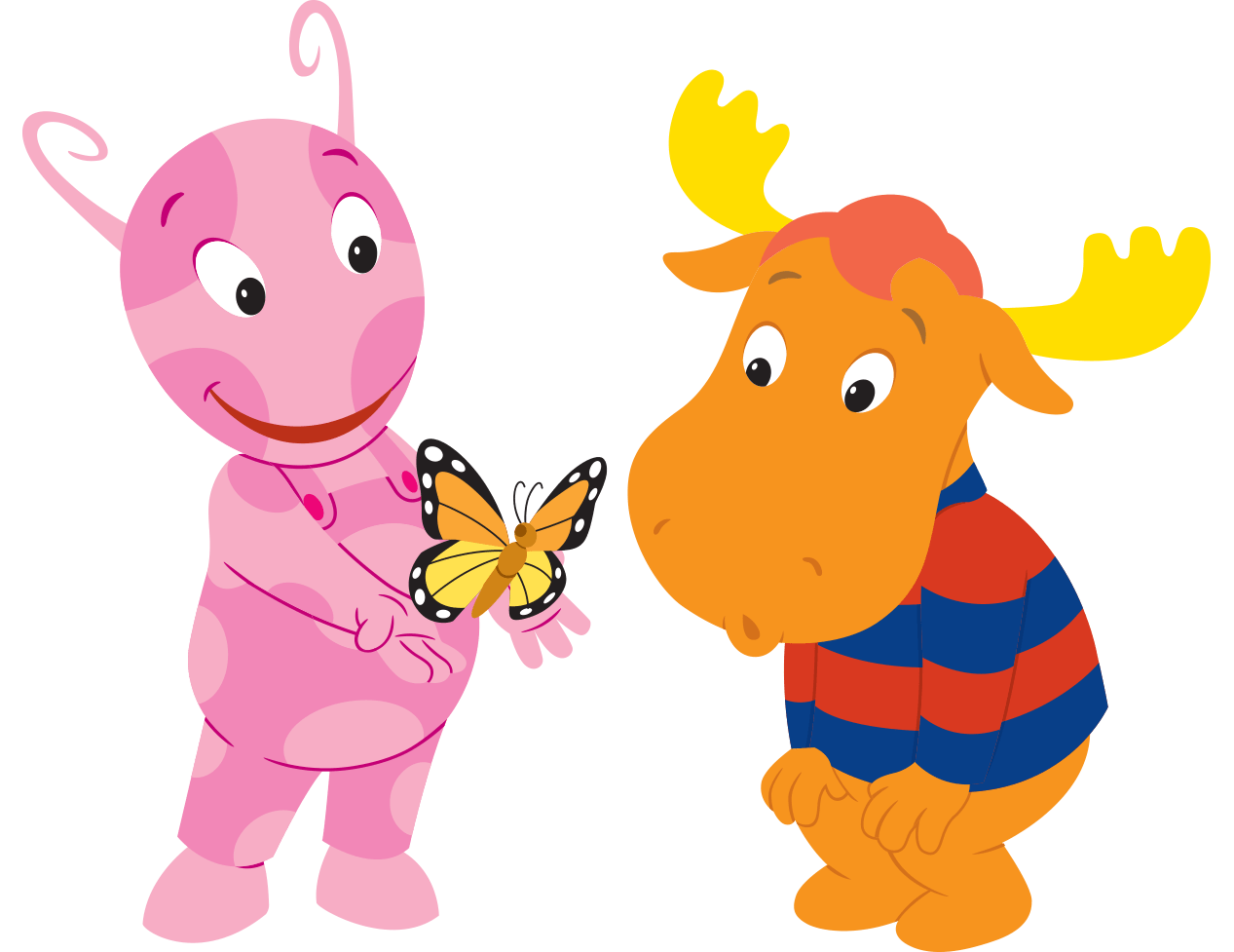 Uniqua and Tyrone Looking At Butterfly