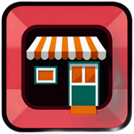 Antique Shop, Minimalist App Icon - Circle Icon Bevel Border