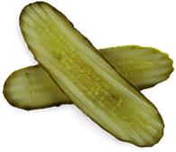 Fine slices of pickles (gherkins)