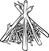 Large Campfire Black and White