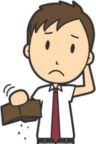 Man with Empty Wallet Cartoon