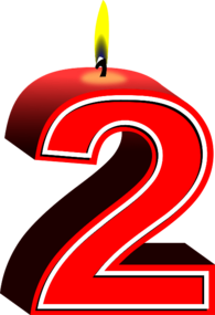 Red Number 2 Birthday Candle