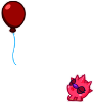 Jarvis the Pointy Pinkipine Looking At Balloon