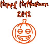 Happy Halloween 2018 Scary Font Smiling Pumpkin