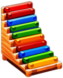 Low poly xylophone app icon